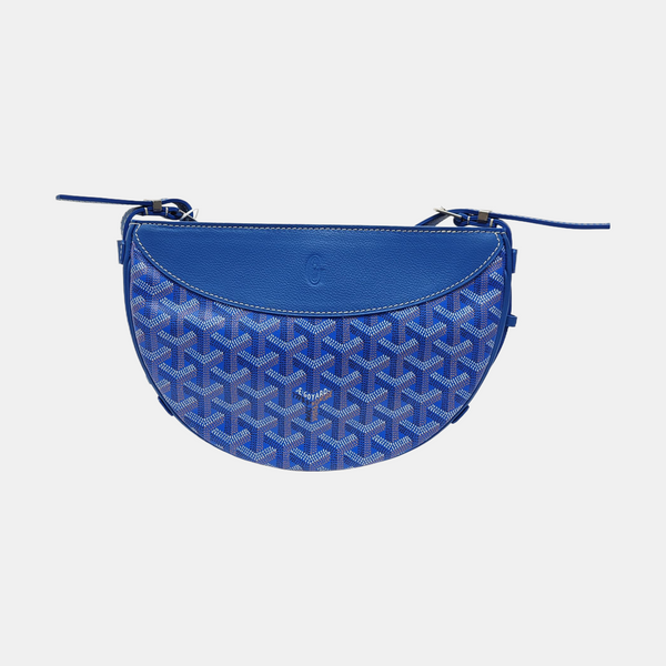 Coated Canvas Shoulder Bag Blue