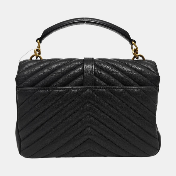 COLLEGE Medium Chevron Lambskin Black