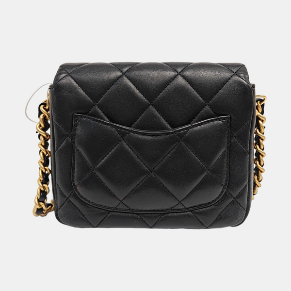 Quilted Lambskin Crossbody Bag Black