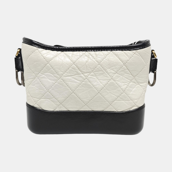 GABRIELLE Small Quilted Calfskin White