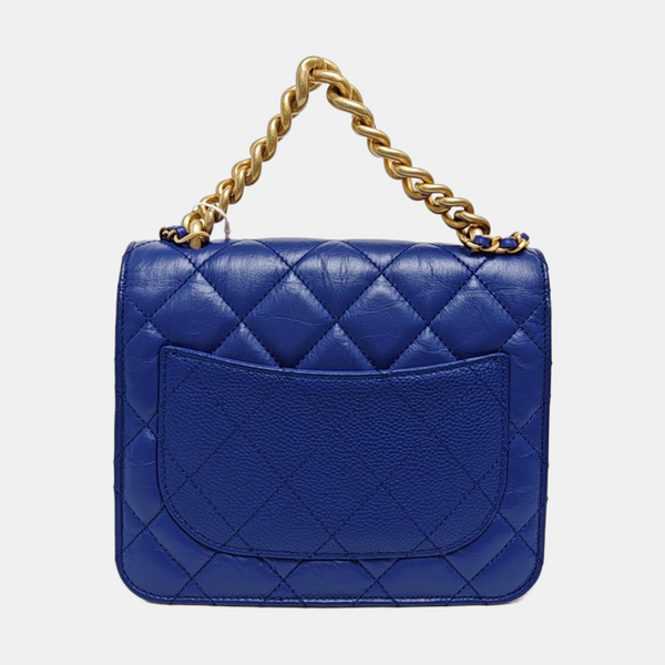Quilted Calfskin Medium Blue