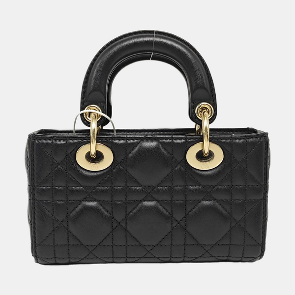 Lady D-Joy Super Mini Cannage Lambskin Black
