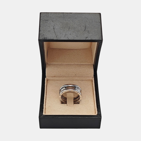 B.ZERO1 18k White Gold Silver Ring EU 58