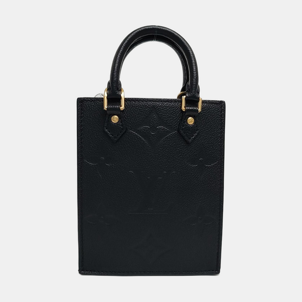 SAC PLAT Mini Calfskin Black