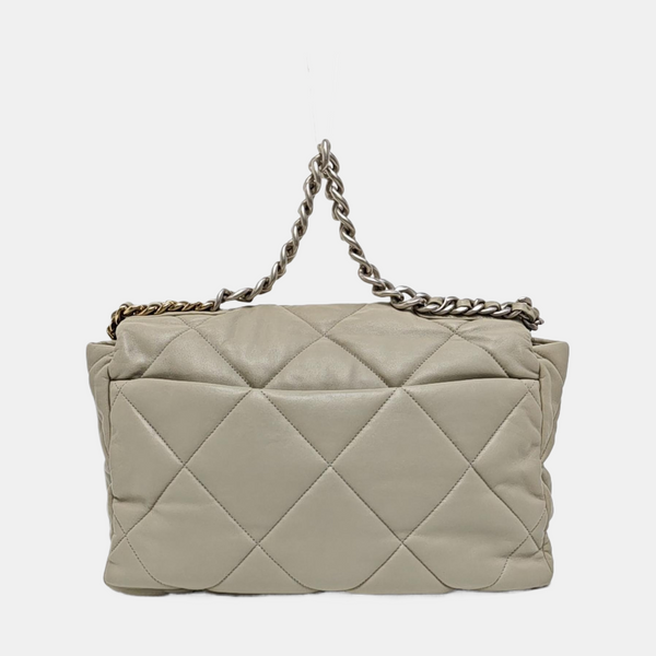 CHANEL 19 Maxi Quilted Lambskin Gray