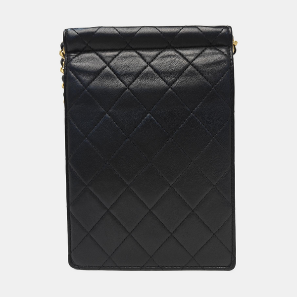 Quilted Calfskin Shoulder Bag Black
