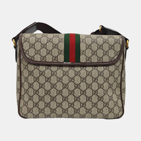 Ophidia Small Monogram Coated Canvas Beige