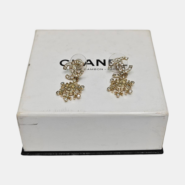 CC Logo Metal Gold Earrings