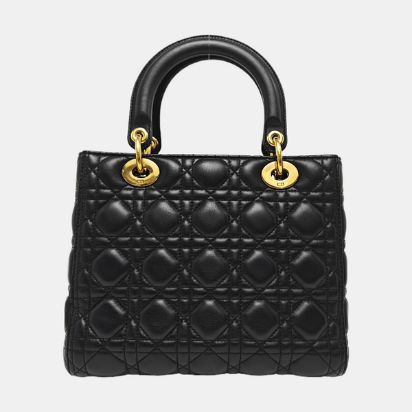 Lady Dior Medium Cannage Lambskin Black