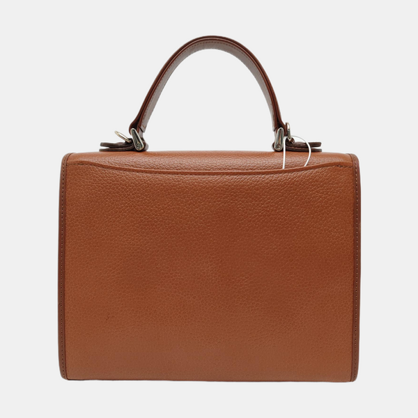 Calfskin Top Handle Bag Brown