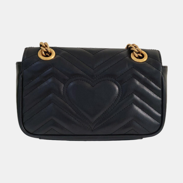 GG Marmont Small Quilted Calfskin Black