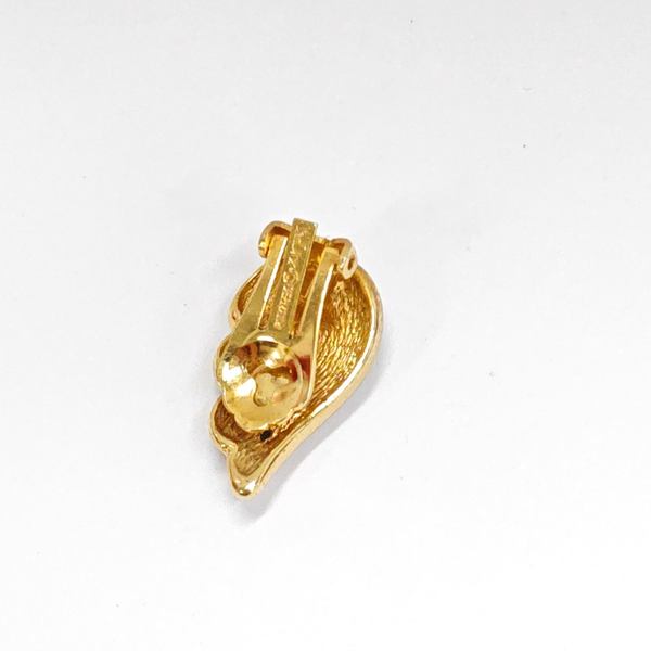 Twist Round Metal Gold Clip On Earrings