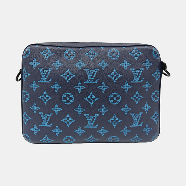 TRIO Monogram Calfskin Blue