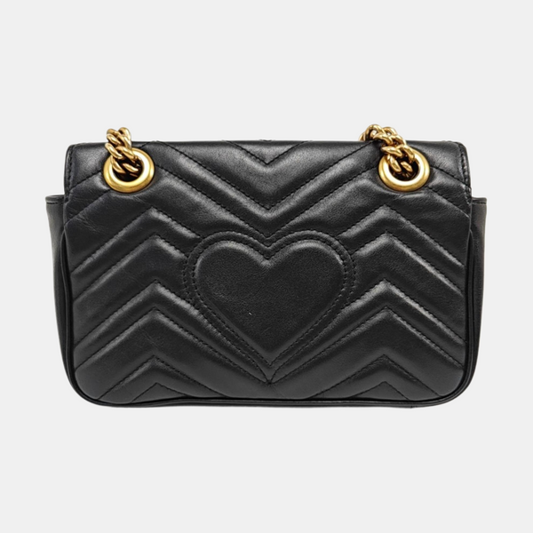 GG Marmont Small Quilted Calfskin Black