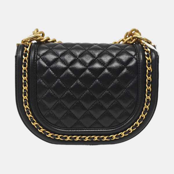 Authenticated pre-owned BOY CHANEL Small Quilted Grained Calfskin Black - Shoulder Bag at Looply