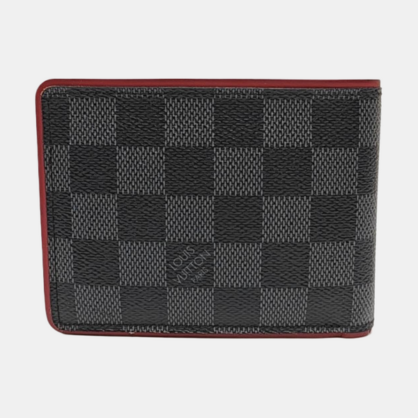 MULTIPLE Damier Graphite Coated Canvas Gray Card Holder