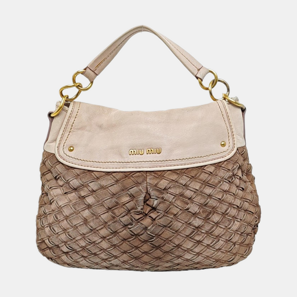 Suede Shoulder Bag Beige