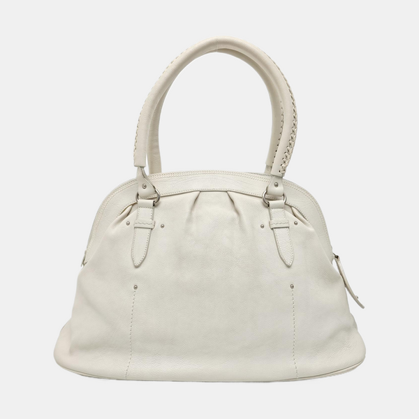 Calfskin Top Handle Bag White