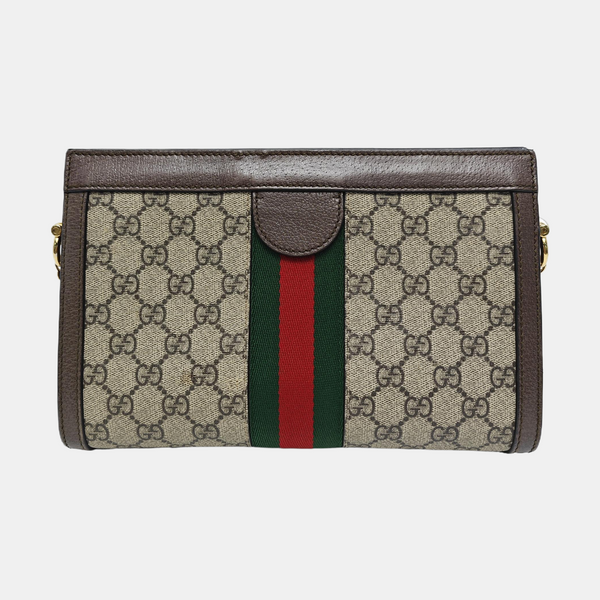 Ophidia Small Monogram Coated Canvas Beige