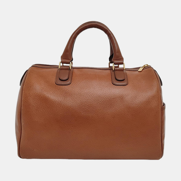 Calfskin Top Handle Bag Brown