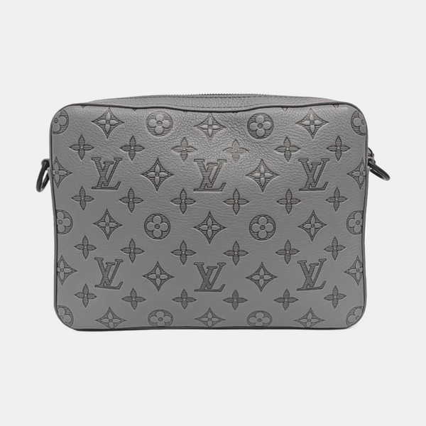 TRIO Monogram Calfskin Gray