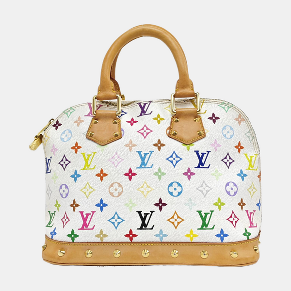 LV × TM Alma Pequeño Lona Monogram Revestida Blanca