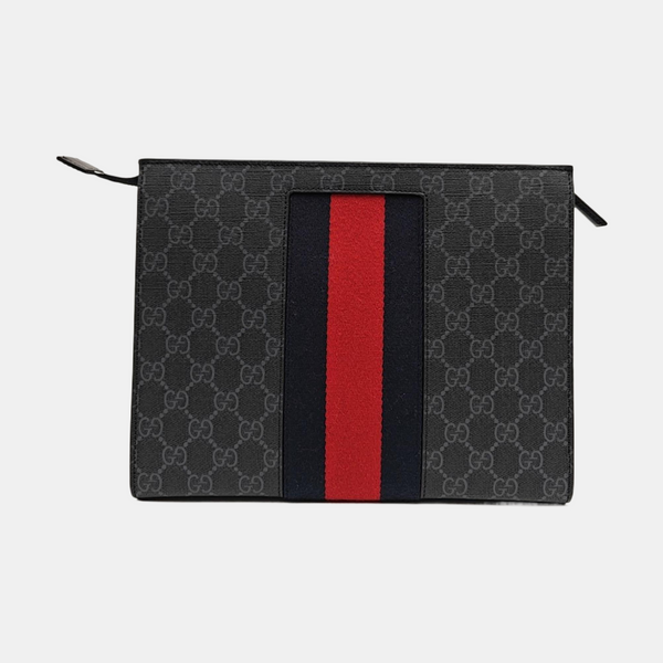 GG Supreme Monogram Coated Canvas Gray