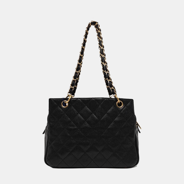 CHANEL PETITE Quilted Grained Calfskin Black