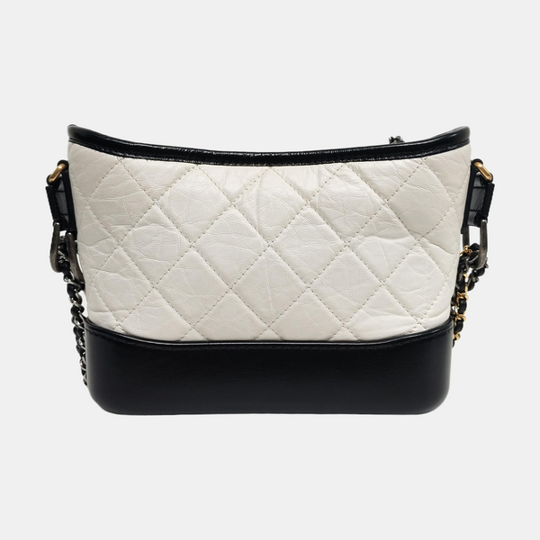 Authenticated pre-owned GABRIELLE Small Chevron, Quilted Calfskin White - Shoulder Bag at Looply