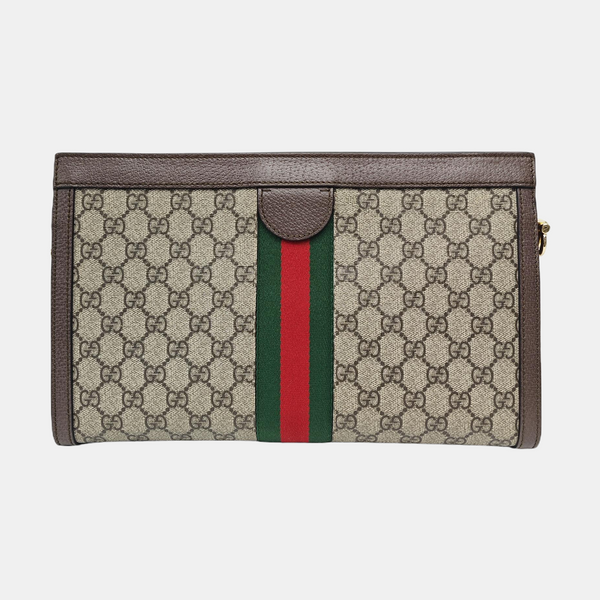Ophidia Medium Monogram Coated Canvas Beige