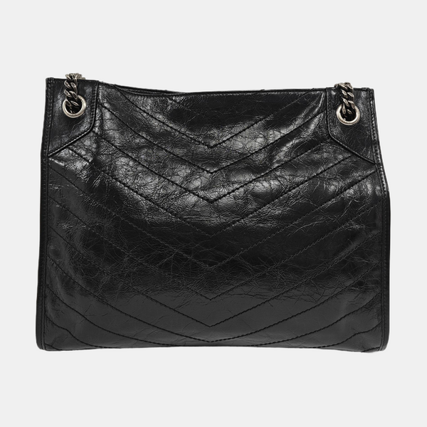 NIKI Medium Chevron Calfskin Black
