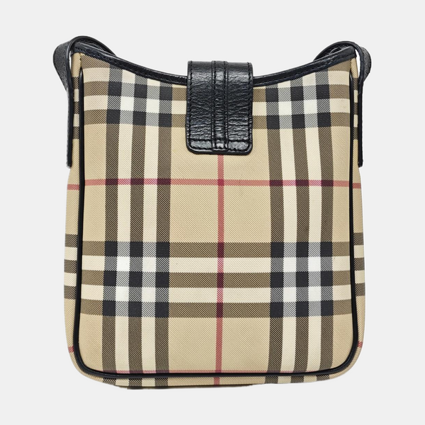 Coated Canvas Shoulder Bag Beige