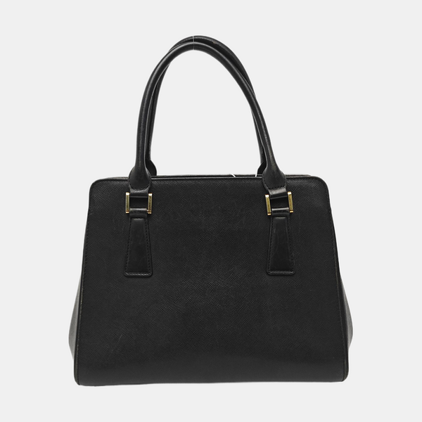 Calfskin Top Handle Bag Black