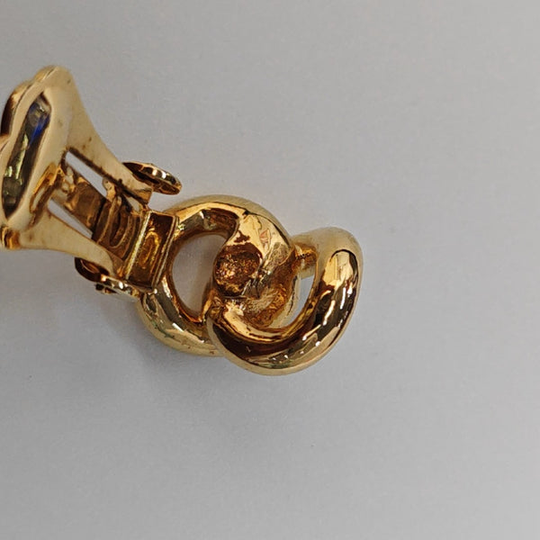 Twist Round Metal Gold Clip On Earrings