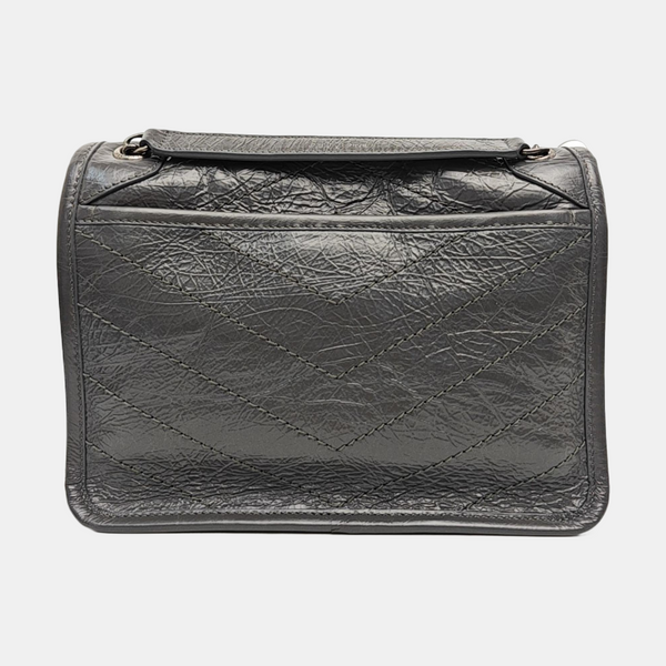 NIKI Small Chevron Calfskin Gray