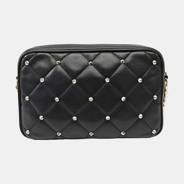 Quilted Lambskin Shoulder Bag Black