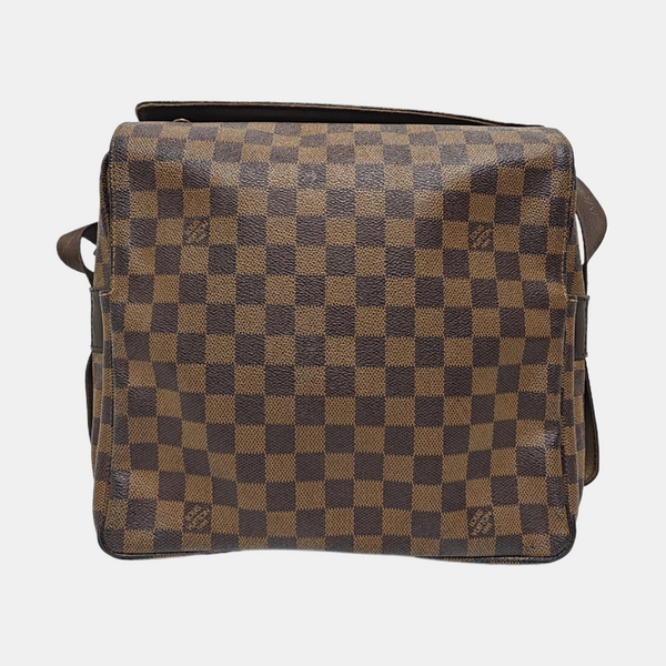 NAVIGLIO Damier Ebene Coated Canvas Brown