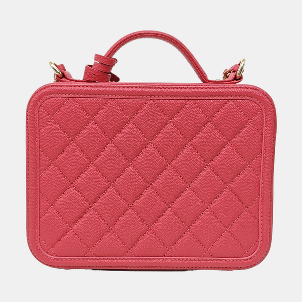 FILIGREE Medium Quilted Grained Calfskin Red