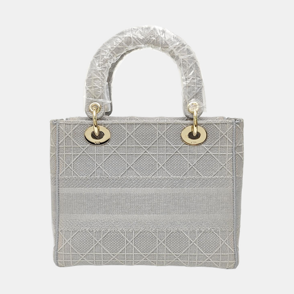 Lady D-Lite Cannage Canvas Gray