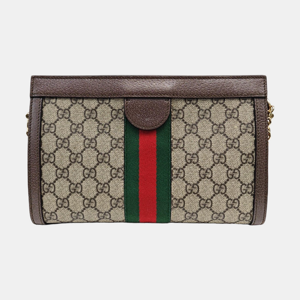 Ophidia Small Monogram Coated Canvas Beige