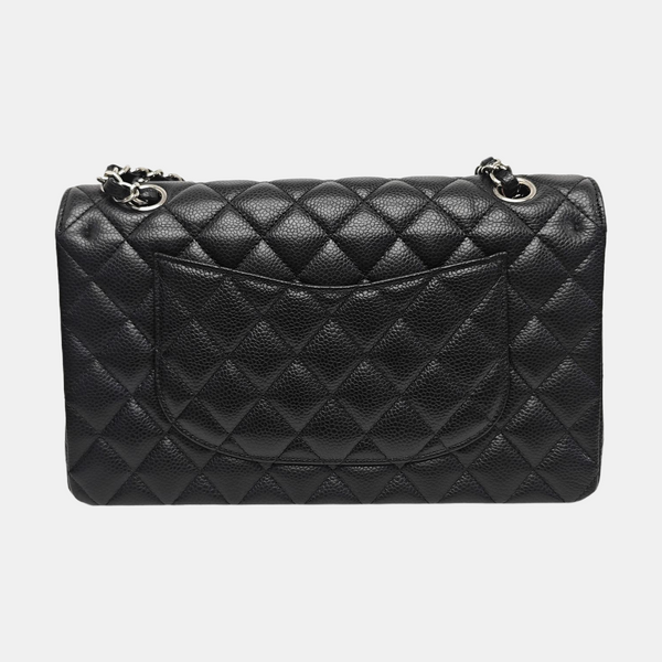CLASSIC FLAP Small Quilted Grained Calfskin Black
