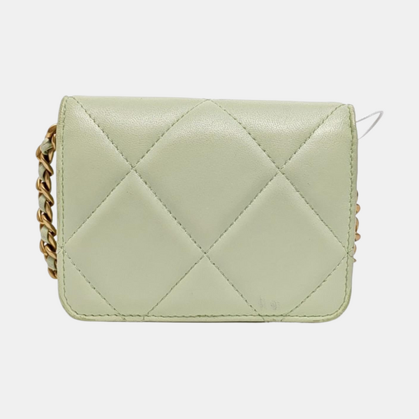 Authenticated pre-owned CHANEL 19 Quilted Lambskin Green - Crossbody Bag at Looply