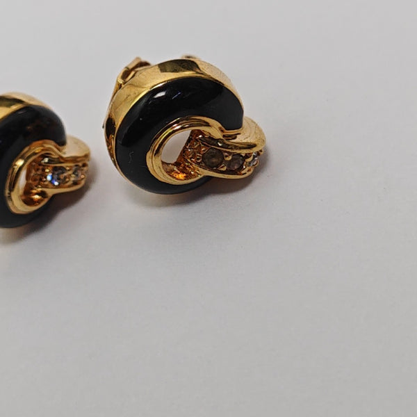 Metal Black Clip On Earrings