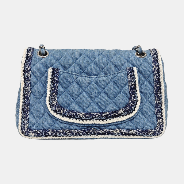 CLASSIC FLAP Small Quilted Denim Blue