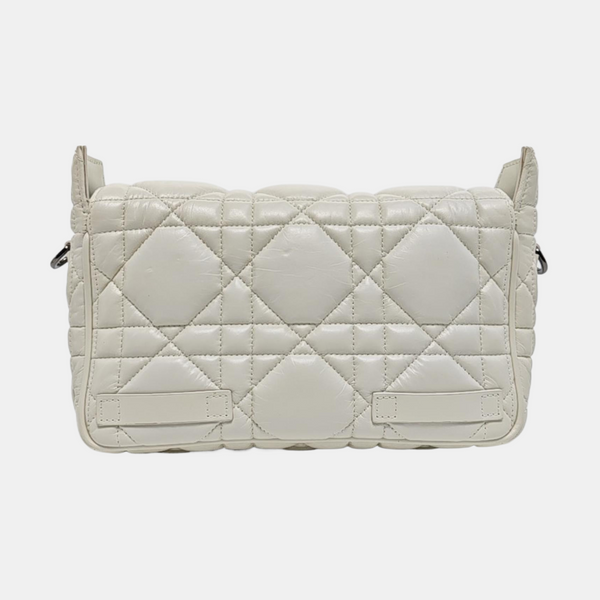 Authenticated pre-owned Diorcamp Small Cannage Calfskin White - Shoulder Bag at Looply