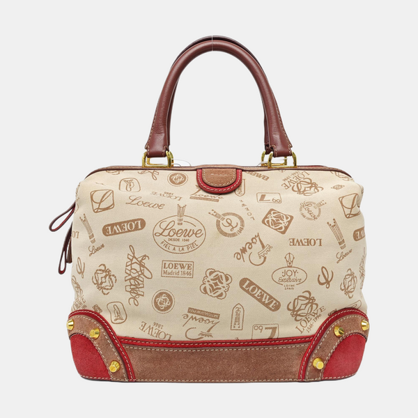Nylon Top Handle Bag Beige