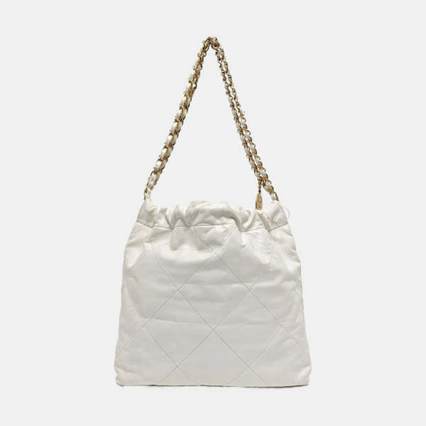CHANEL 22 Small Quilted Calfskin White