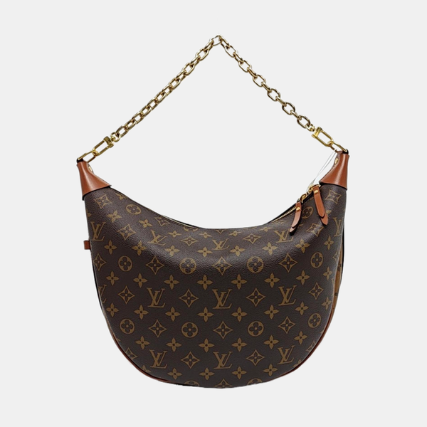 LOOP HOBO Monogram Coated Canvas Brown