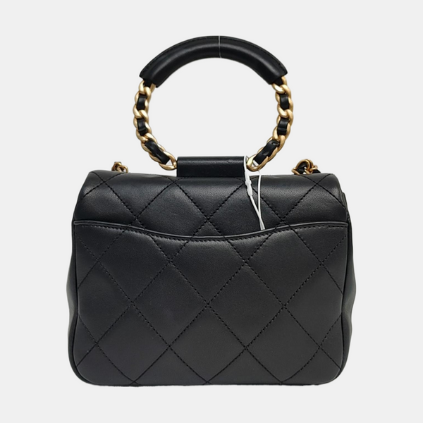 IN THE LOOP Small Quilted Lambskin Black