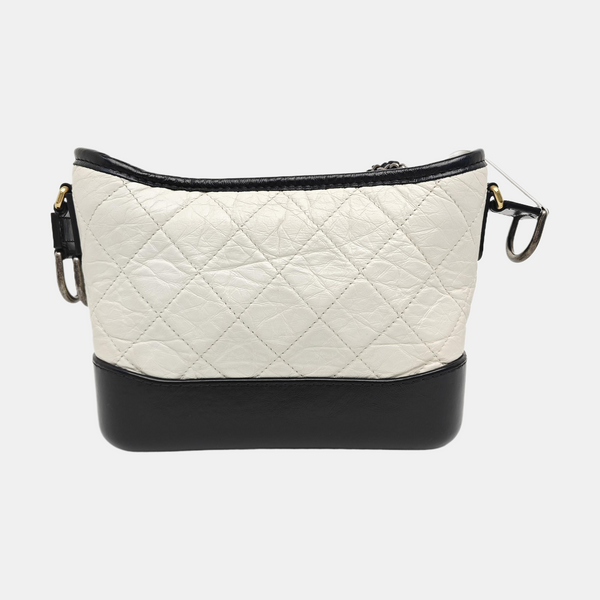 GABRIELLE Small Quilted Calfskin White